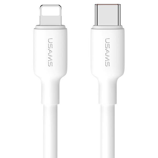 USAMS Ład. siec. 1xUSB-C PD20W PD3.0 Fast Charging US-CC183 + kabel USB-C/Lightning US-SJ610 biały/white YX Series YXXLOGTC03