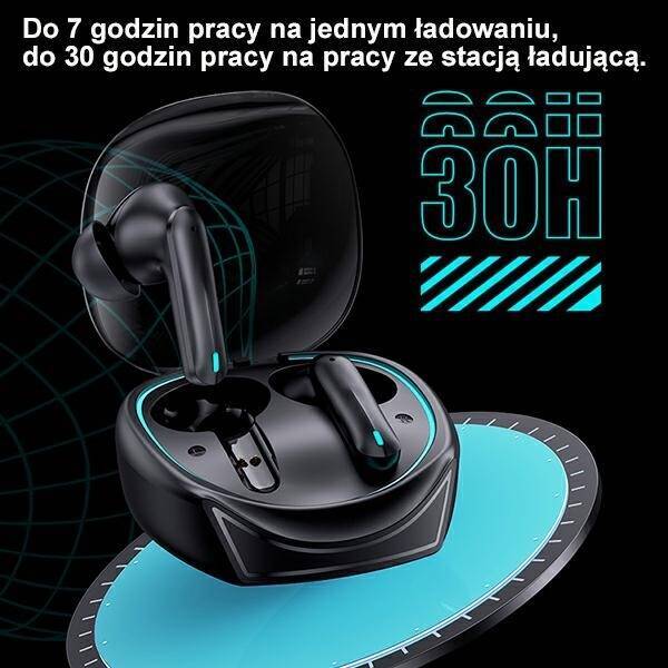 USAMS Słuchawki Bluetooth 5.3 TWS ENC XJ13 series Gaming Earbuds bezprzewodowe czarny/black BHUXJ01 (US-XJ13)