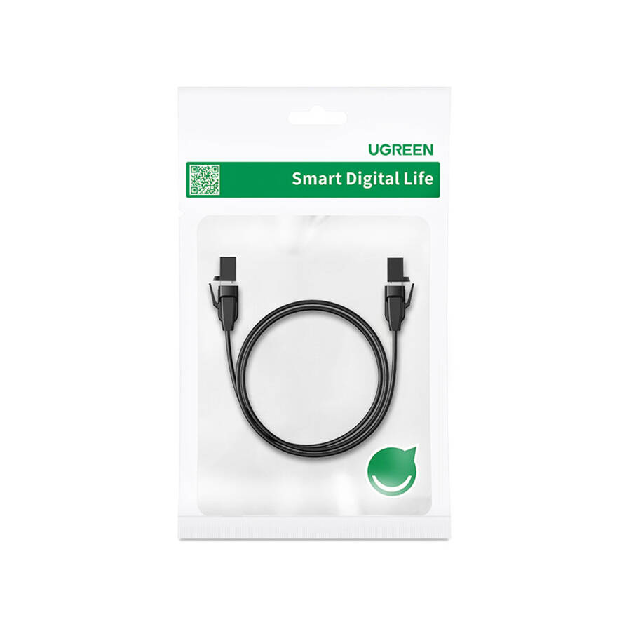 Ugreen kabel LAN Ethernet Cat.8 U/FTP płaski 2m czarny (NW134)