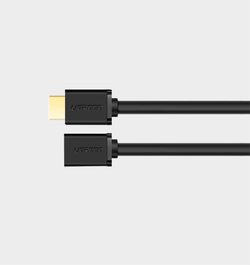 Ugreen kabel przewód przedłużacz HDMI (żeński) - HDMI (męski) 19 pin 1.4v 4K 60Hz 30AWG 2m czarny (10142)