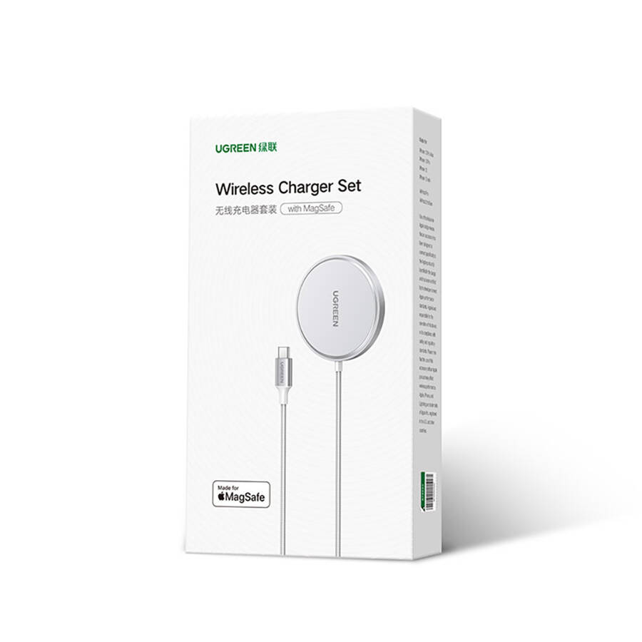 Ugreen ładowarka bezprzewodowa 15W MagSafe srebrny (80661 CD284)