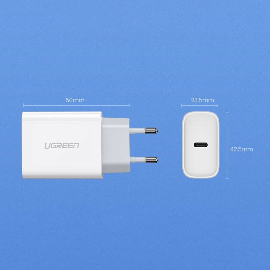 Ugreen ładowarka sieciowa USB Power Delivery 3.0 Quick Charge 4.0+ 20W 3A biały CD137