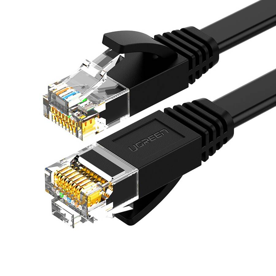 Ugreen płaski kabel sieciowy LAN Ethernet Cat. 6 10m czarny (NW102)