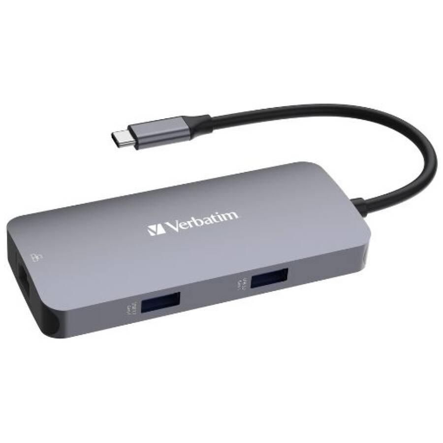 Verbatim Adapter Hub USB-C - HDMI/USB-C   /Eternet/2xUSB-A 3.0 aluminiowy/aluminum 32150