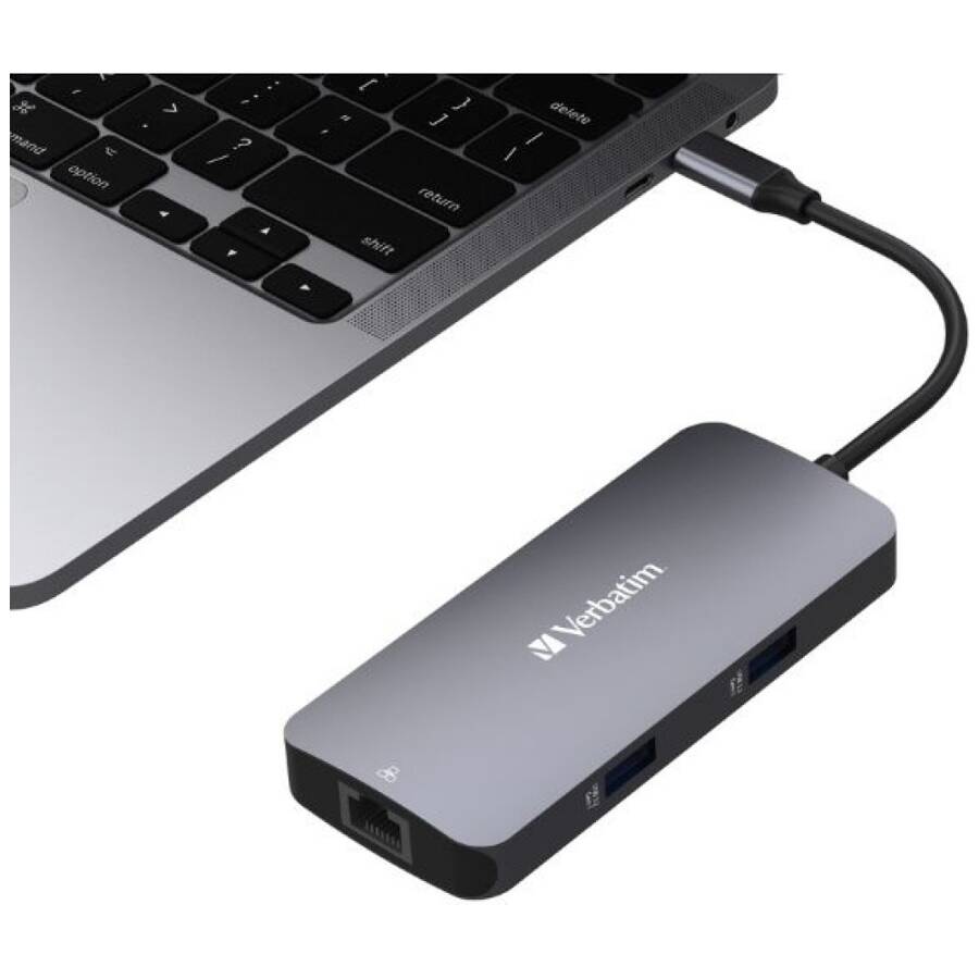 Verbatim Adapter Hub USB-C - HDMI/USB-C   /Eternet/2xUSB-A 3.0 aluminiowy/aluminum 32150