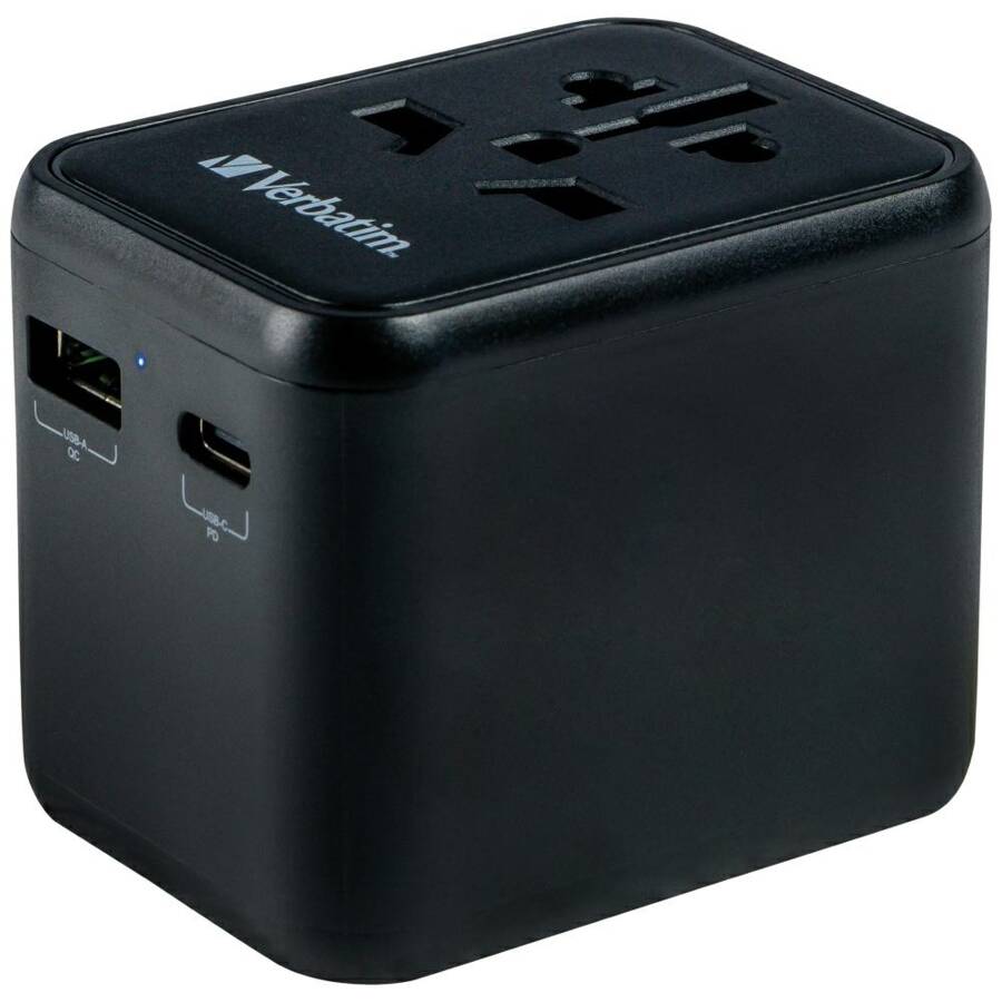 Verbatim Adapter podróżny EU/UK/US 2xUSB-A/USB-C PD 20W UTA-02 czarny/black 49544