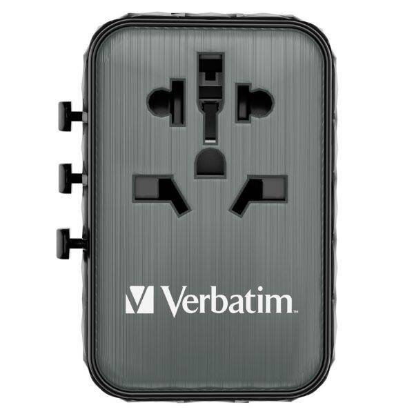 Verbatim Adapter podróżny EU/UK/US GaN 2xUSB-A/2xUSB-C PD 65W UTA-05 czarny/black 32120