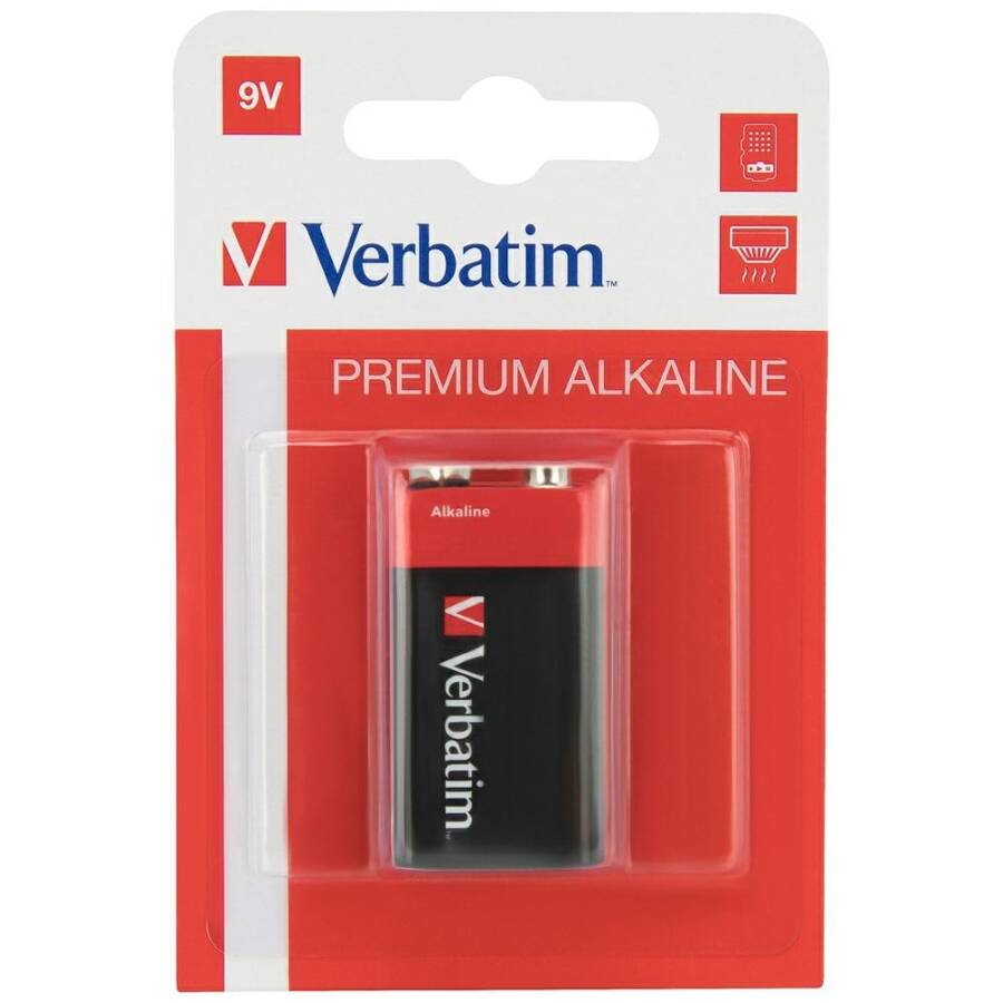 Verbatim Bateria alkaliczna 9V 6LR61      1szt czarny/black 49924