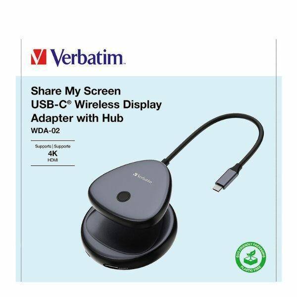 Verbatim Bezprzewodowy transmiter obrazu  4K USB-C Share My Screen czarny/black 32147