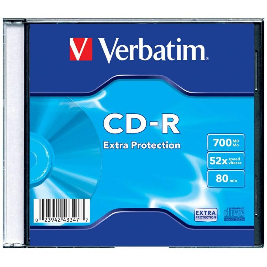 Verbatim Płyta CD-R 700MB 52x Extra       Protection biały/white 1szt 43347