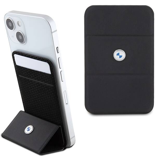 Wallet BMW Card Slot Stand BMWCSMRSK  czarny/black MagSafe Signature Collection