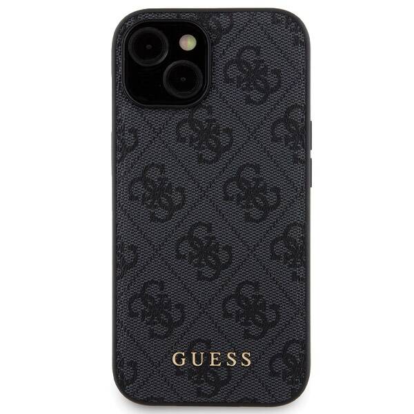 ZESTAW GUESS GUBPM5P15S4GEMGK IPHONE 15 6.1" HARDCASE + POWERBANK 5000MAH MAGSAFE CZARNY/BLACK 4G METAL LOGO