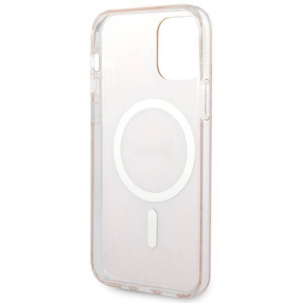 ZESTAW GUESS GUBPP12MH4EACSP CASE+ CHARGER IPHONE 12/12 PRO RÓŻOWY/PINK HARD CASE 4G PRINT MAGSAFE