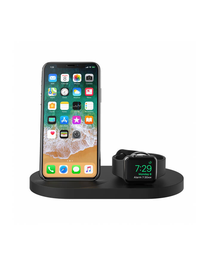 belkin Stacja dokująca BoostUp Wireless dock iPhone+Watch+USB-A czarna Uszkodzone opakowanie