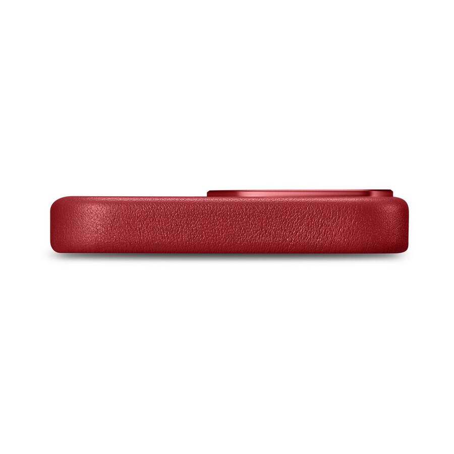 iCarer Case Leather pokrowiec etui z naturalnej skóry do iPhone 14 Pro Max czerwony (WMI14220708-RD) (kompatybilne z MagSafe)
