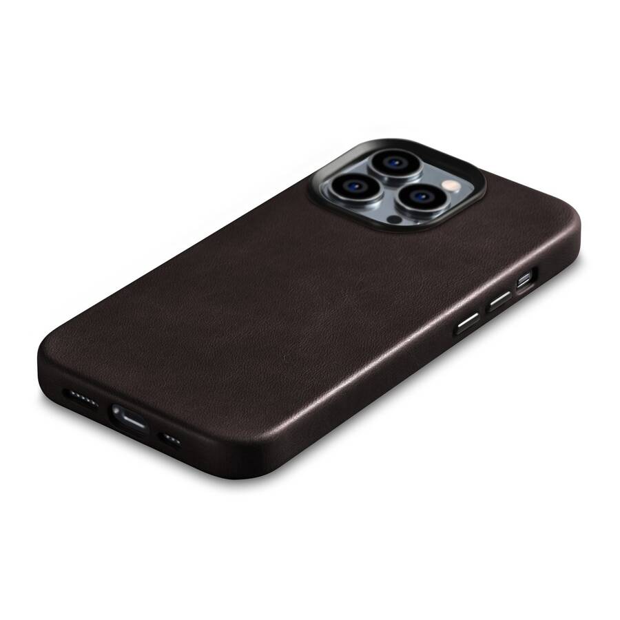iCarer Oil Wax Premium Leather Case skórzane etui iPhone 14 Pro magnetyczne z MagSafe brązowy (WMI14220702-BN)