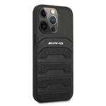 AMG AMHCP13LGSEBK IPHONE 13 PRO / 13 6,1" CZARNY/BLACK HARDCASE LEATHER DEBOSSED LINES