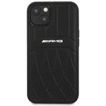 AMG AMHCP13MOSDBK IPHONE 13 / 14 / 15 6.1" CZARNY/BLACK HARDCASE LEATHER CURVED LINES