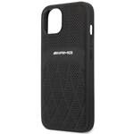 AMG AMHCP13MOSDBK IPHONE 13 / 14 / 15 6.1" CZARNY/BLACK HARDCASE LEATHER CURVED LINES