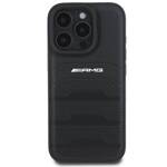 AMG AMHCP16XGSEBK iPhone 16 Pro Max 6.9" czarny/black hardcase Leather Debossed Lines Black Logo