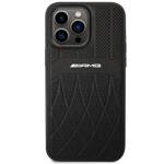 AMG AMHMP14XOSDBK IPHONE 14 PRO MAX 6,7" CZARNY/BLACK HARDCASE LEATHER CURVED LINES MAGSAFE