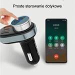 AWEI zestaw głośnomówiący C-843 z transmiterem FM, Bluetooth 5.0, MP3, 1xUSB+1xUSB-C czarny/black