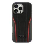 Audi Genuine Leather MagSafe iPhone 16 Pro Max 6.9" czarno-czerwony/black-red hardcase AU-TPUPCMIP16PM-R8/D3-RD