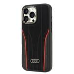 Audi Genuine Leather MagSafe iPhone 16 Pro Max 6.9" czarno-czerwony/black-red hardcase AU-TPUPCMIP16PM-R8/D3-RD