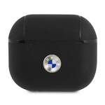 BMW BMA3SSLBK AirPods 3 cover czarny/black Geniune Leather Silver Logo