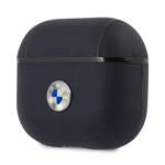 BMW BMA3SSLNA AirPods 3 cover  granatowy/navy Geniune Leather Silver Logo