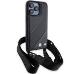 BMW BMHCP15X23PSCCK IPHONE 15 PRO MAX 6.7" CZARNY/BLACK HARDCASE M EDITION CARBON STRIPE & STRAP