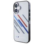 BMW BMHCP16S23HTRAG iPhone 16 6.1" szary/grey hardcase Motosport IML Random Stripes