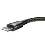 Baseus Cafule Cable wytrzymały nylonowy kabel przewód USB / Lightning QC3.0 2A 3M czarno-szary (CALKLF-RG1)