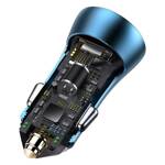 Baseus Golden Contactor Pro szybka ładowarka samochodowa USB Typ C / USB 40 W Power Delivery 3.0 Quick Charge 4+ SCP FCP AFC niebieski (CCJD-03)