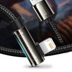 Baseus Legendary kątowy nylonowy kabel przewód USB - Lightning dla graczy 2,4A 1m czarny (CALCS-01)