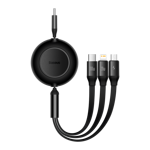 Baseus kabel Bright Mirror 2 3w1 USB - micro USB + Lightning + USB-C 1,1m 100W czarny zwijany