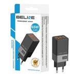 Beline Ład. siec. 2x USB-C + 1x USB 65W czarny/black (only head) PD 3.0 + QC 3.0  BLN3CB65 GaN