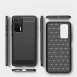 Carbon Case elastyczne etui pokrowiec Huawei P40 niebieski