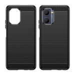 Carbon Case etui Realme C33 elastyczny silikonowy karbonowy pokrowiec czarne