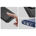 Carbon Case etui iPhone 14 Pro Max elastyczny żelowy pokrowiec na tył plecki niebieski