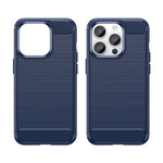 Carbon Case etui iPhone 14 Pro Max elastyczny żelowy pokrowiec na tył plecki niebieski