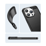Carbon Case etui iPhone 14 Pro elastyczny żelowy pokrowiec na tył plecki czarny