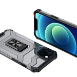 Crystal Ring Case pancerne hybrydowe etui pokrowiec + magnetyczny uchwyt iPhone 12 mini czarny