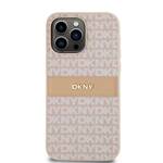 DKNY DKHCP14XPRTHSLP iPhone 14 Pro Max 6.7" różowy/pink hardcase Leather Mono Stripe & Metal Logo