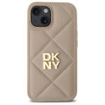 DKNY DKHCP15SPQDSLE iPhone 15 6.1"        beżowy/beige Quilted Stack Logo