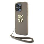 DKNY DKHCP15XPBSWSE iPhone 15 Pro Max 6.7" beżowy/beige hardcase Wrist Strap Stock Logo