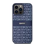 DKNY DKHCP15XPRTHSLB iPhone 15 Pro Max 6.7" niebieski/blue hardcase Leather Mono Stripe & Metal Logo