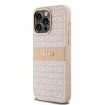 DKNY DKHCP15XPRTHSLP iPhone 15 Pro Max 6.7" różowy/pink hardcase Leather Mono Stripe & Metal Logo