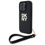 DKNY DKHCP16LPBSWSK iPhone 16 Pro 6.3"    czarny/black hardcase Wrist Strap Stock Logo