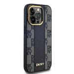 DKNY DKHMP14LPCPVSLK iPhone 14 Pro 6.1" czarny/black hardcase Leather Checkered Mono Pattern MagSafe